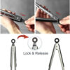 Silver & Black Non Stick Tong Chimta