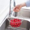 Stainless Steel Foldable Fry/Rinse Basket Strainer Net
