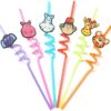New Fancy Plastic Drinking Straws (pack of 4)