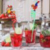 New Fancy Plastic Drinking Straws (pack of 4)
