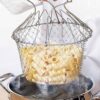 Stainless Steel Foldable Fry/Rinse Basket Strainer Net