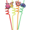 New Fancy Plastic Drinking Straws (pack of 4)