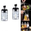 Transparent sealed Glass seasoning jar with Air Tight Lid
