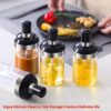Transparent sealed Glass seasoning jar with Air Tight Lid